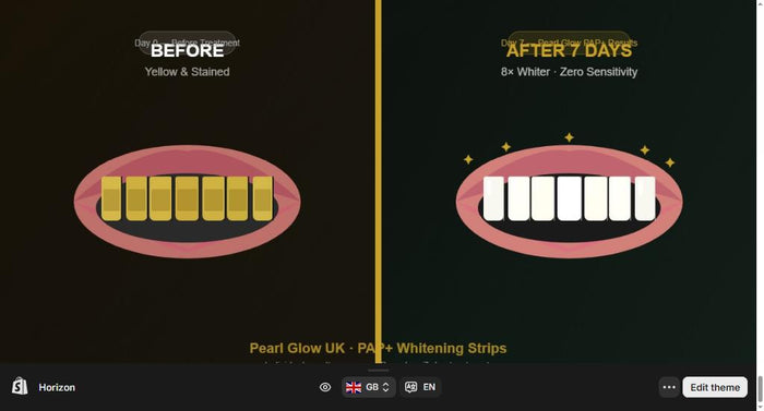Before and after teeth whitening results